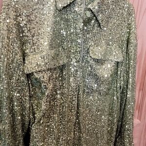 Top shop Lime green sequin top
